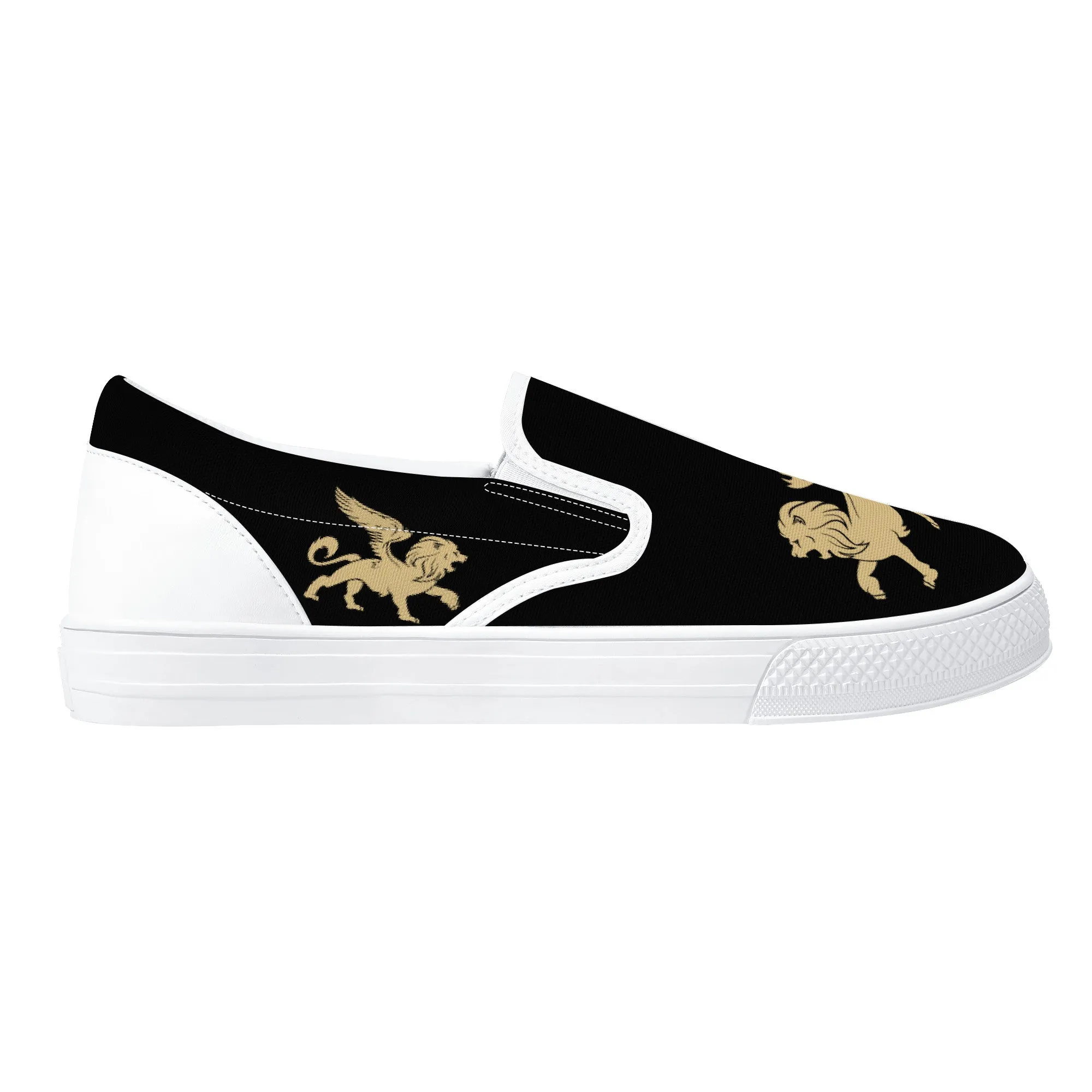 Gold Lion V2 Slip-on Shoes | Low Top Customized | Shoe Zero