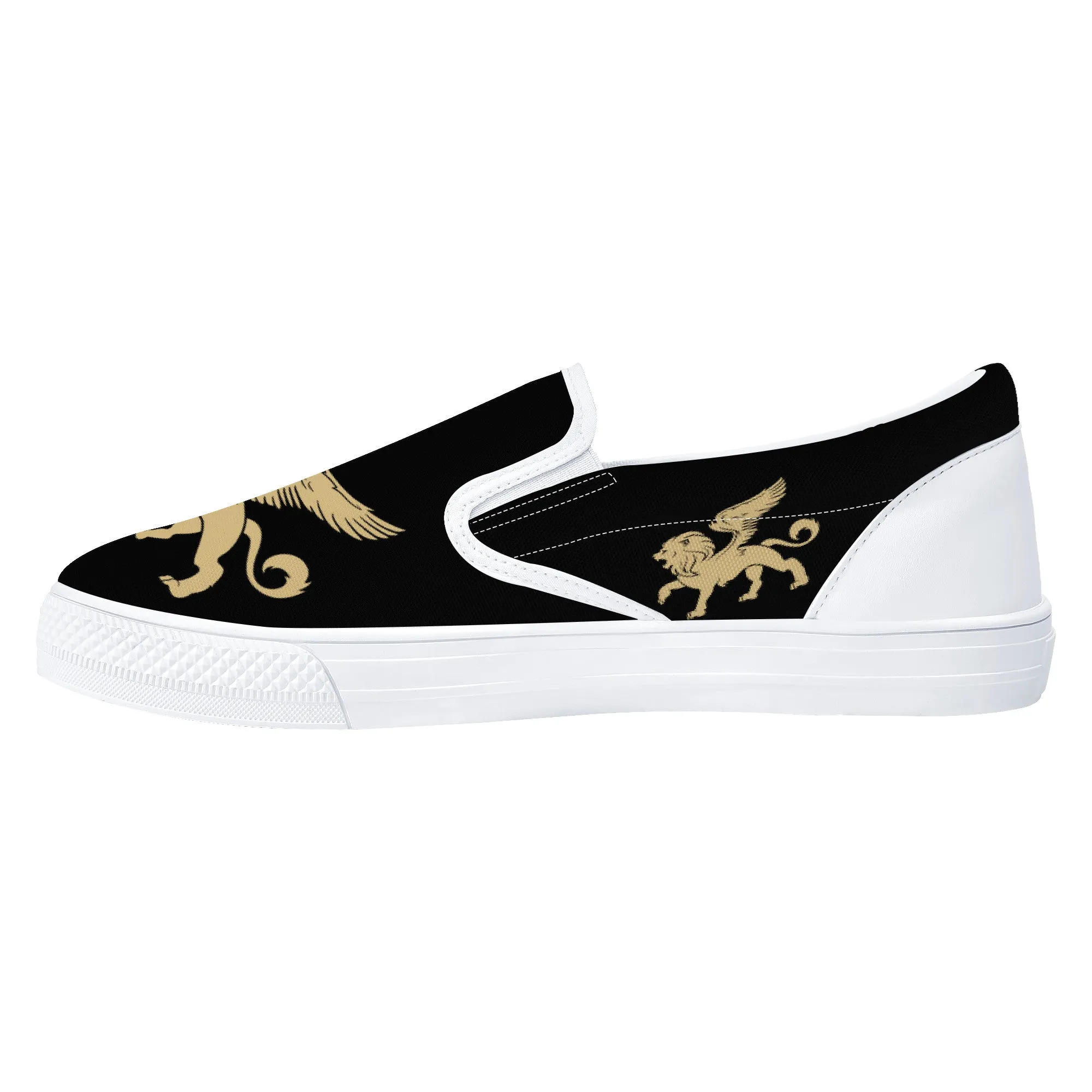 Gold Lion V2 Slip-on Shoes | Low Top Customized | Shoe Zero