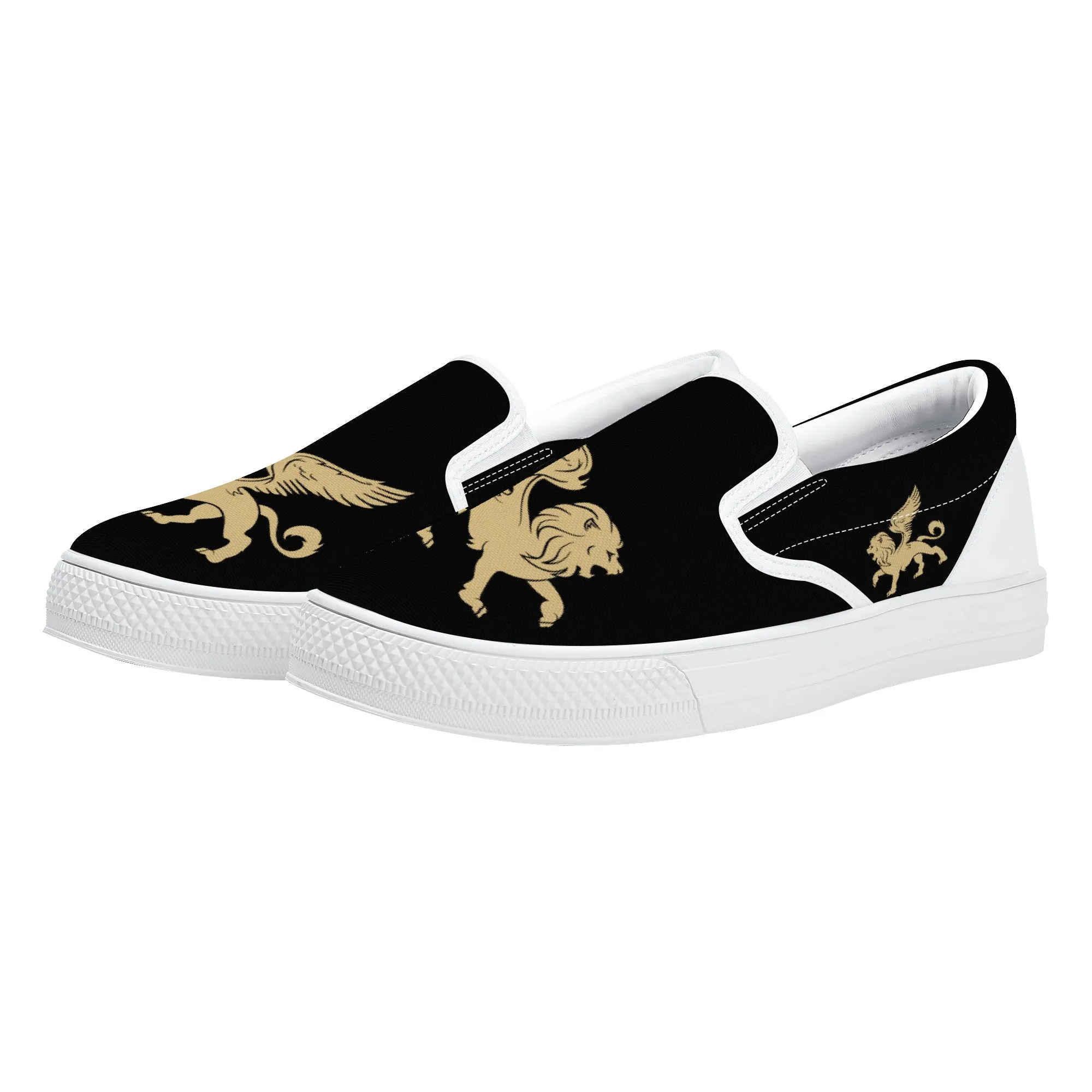 Gold Lion V2 Slip-on Shoes | Low Top Customized | Shoe Zero