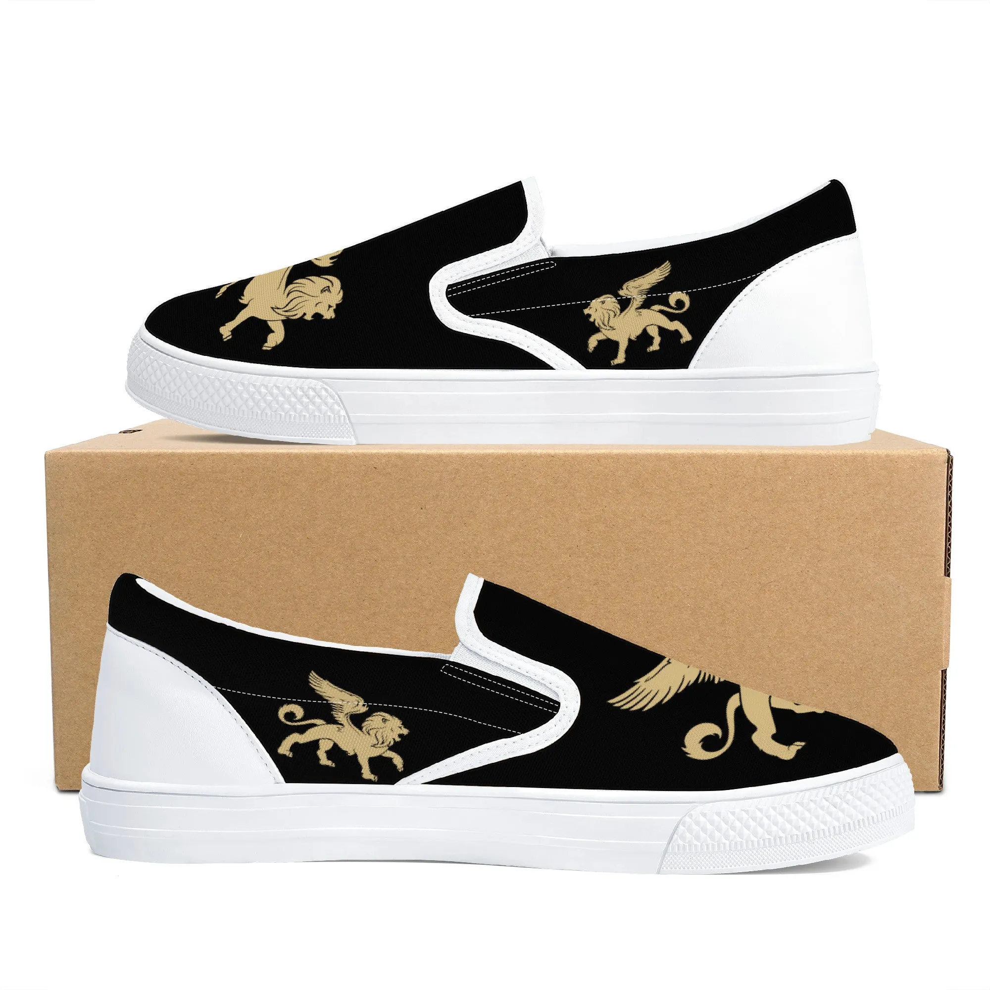 Gold Lion V2 Slip-on Shoes | Low Top Customized | Shoe Zero