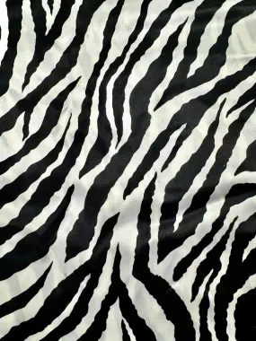 Grab Bag - Silk Satin Chiffon - 56-inches Wide Black and White Zebra Stripe