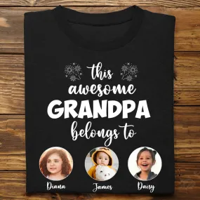 Grandpa - This Awesome Grandpa Belongs To - Personalized Unisex T-shirt