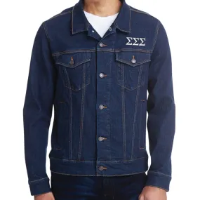 Greek Denim Jacket, Embroidered Greek Letters - Threadfast Apparel 370J - EMB