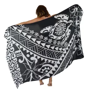 Hawaiian Tribal | Turtle Sarong | Black Sarong | Pareo