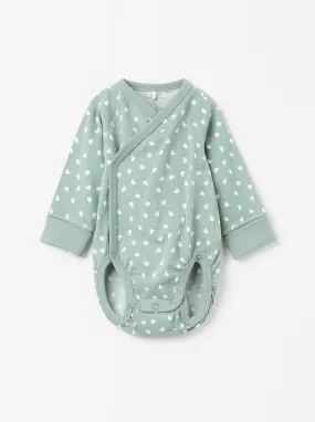 Heart Print Wraparound Babygrow