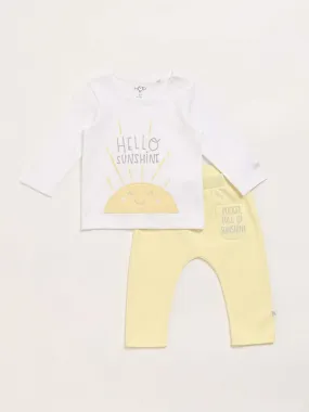 HOP Baby Yellow T-Shirt & Pants Set