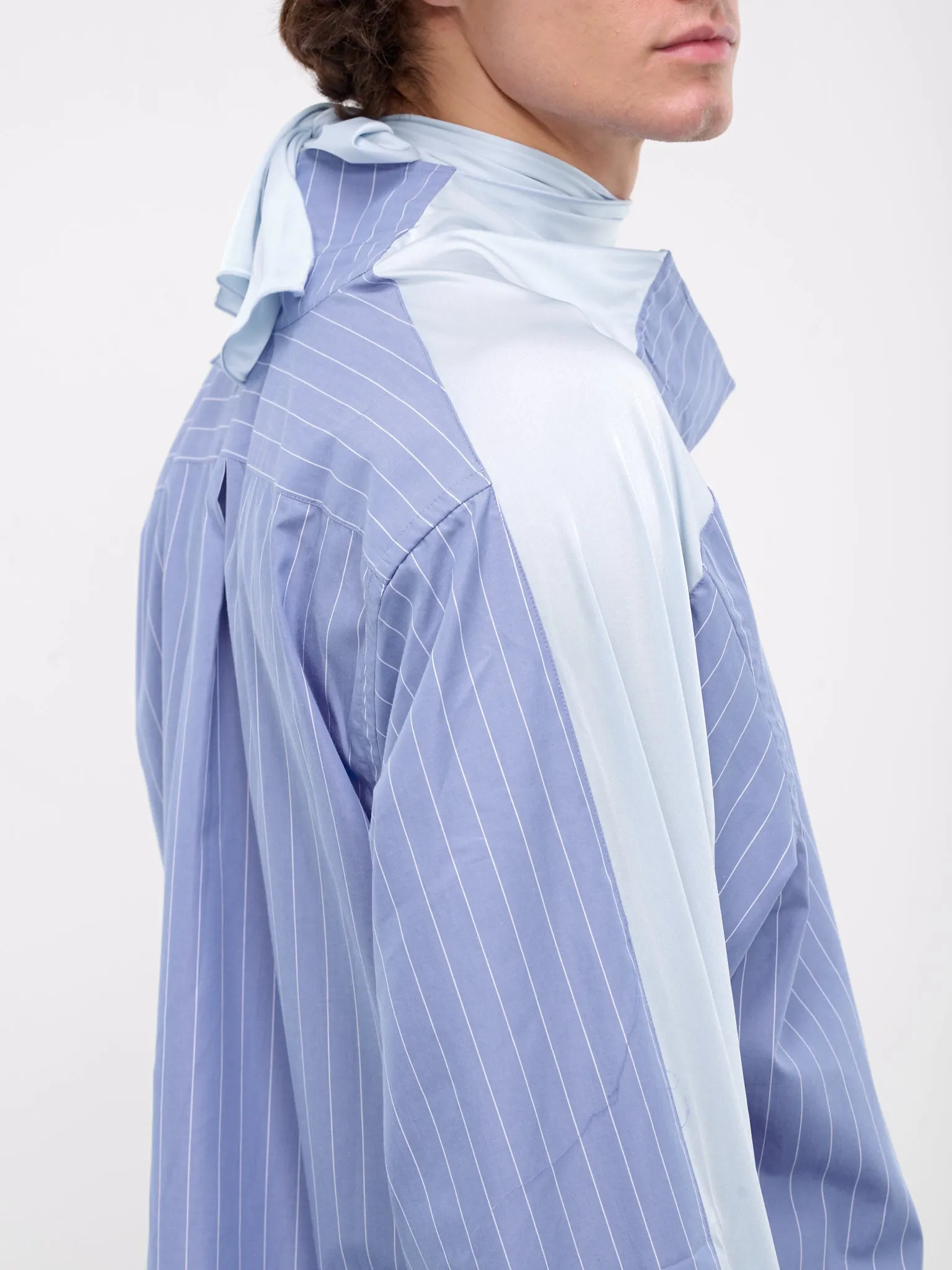 Insert Scarf Shirt (201SI003-F515-BLUE-STRIPE)