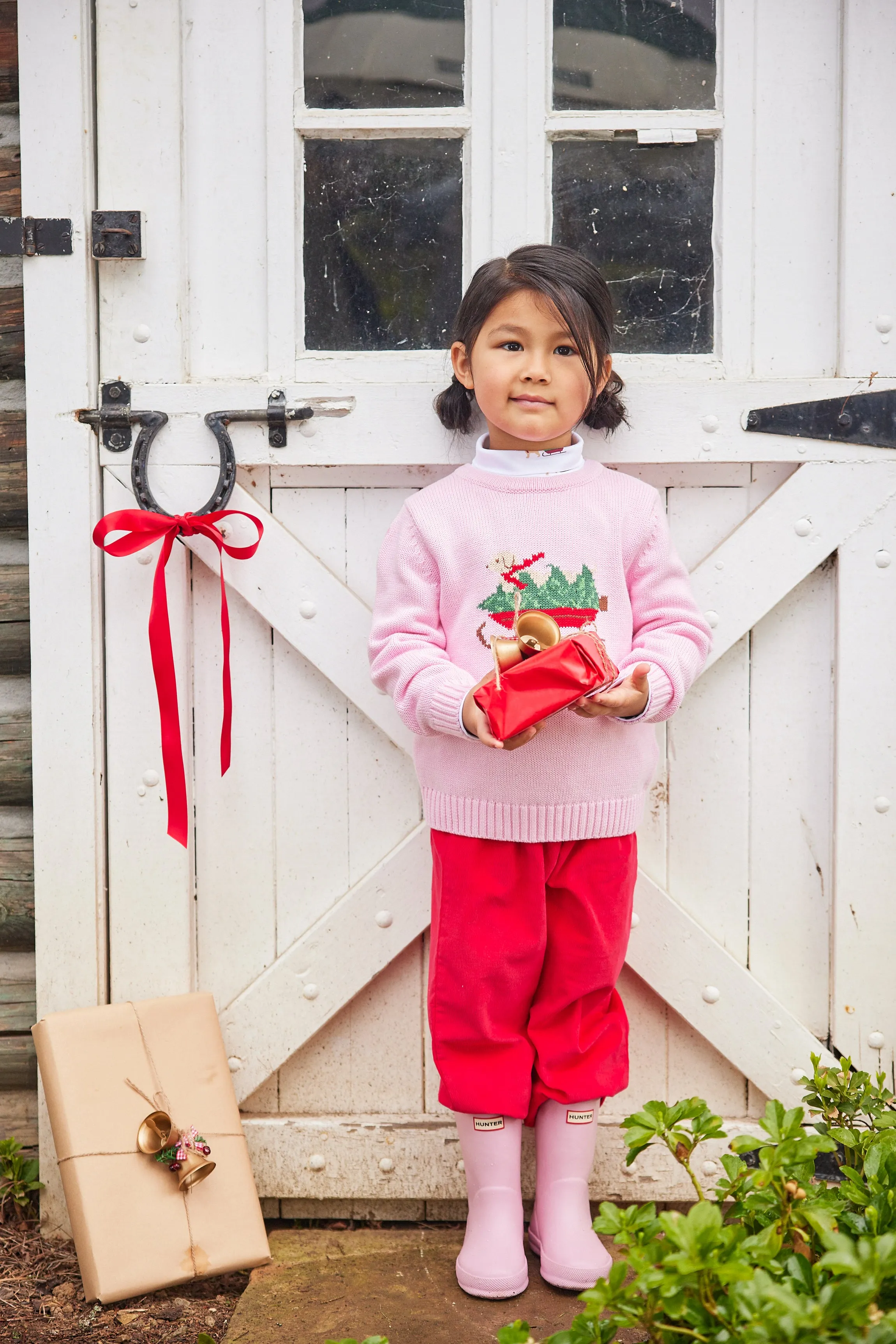 Intarsia Sweater - Pink Holiday Lab