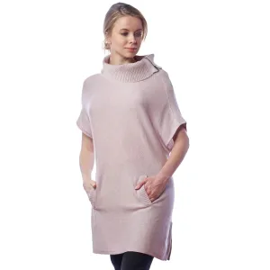 J. Peterman Women's Zipper Collar Turtleneck Tunic Sweater - Lilac