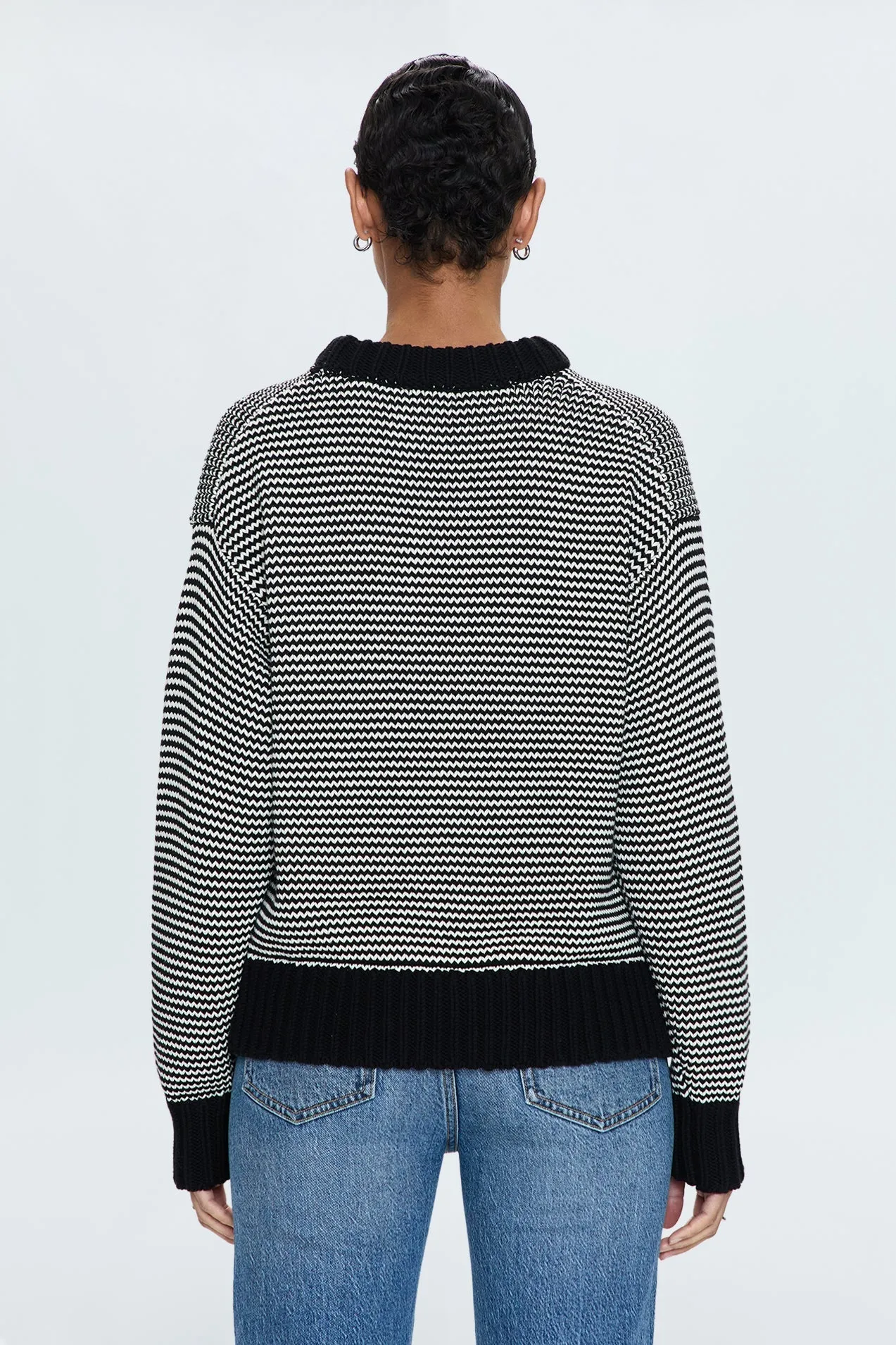 Jadine Turtleneck Sweater Midnight Stripe