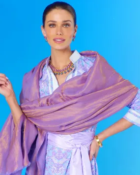 Josephine Reversible Pashmina Shawl in Gold Shimmer Lavender