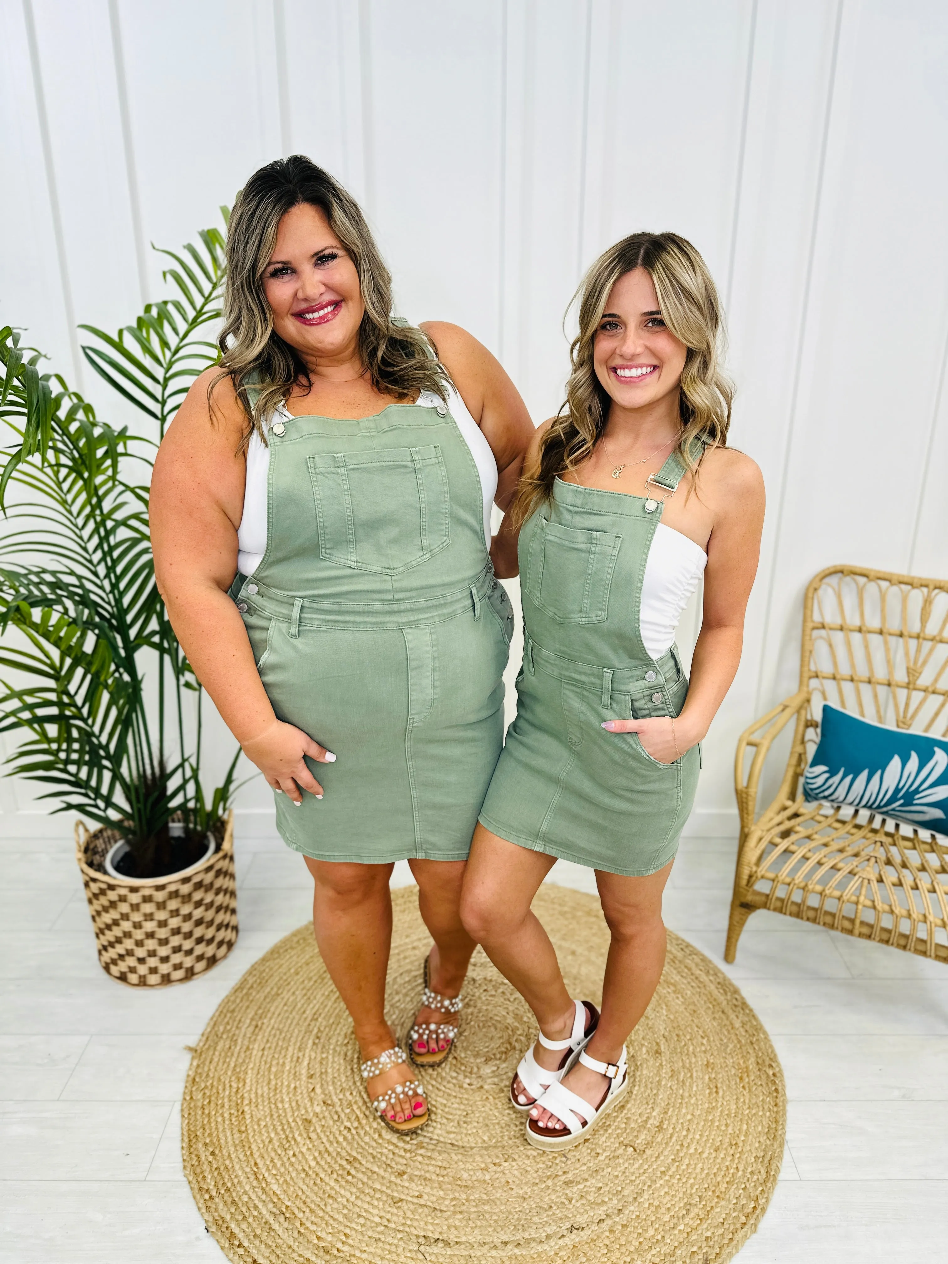 Judy Blue REG/CURVY Stylish in Sage Skirt Overall