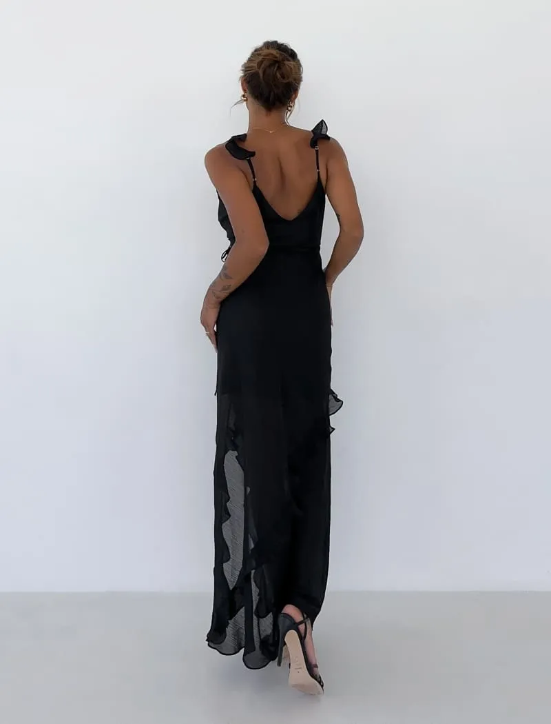 Just like Heaven Maxi Dress | Black Lurex