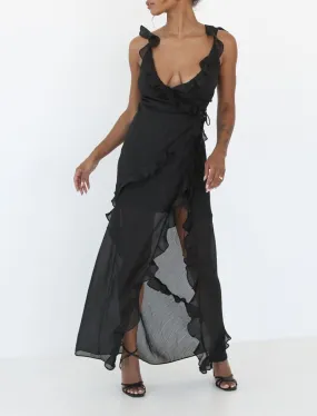 Just like Heaven Maxi Dress | Black Lurex