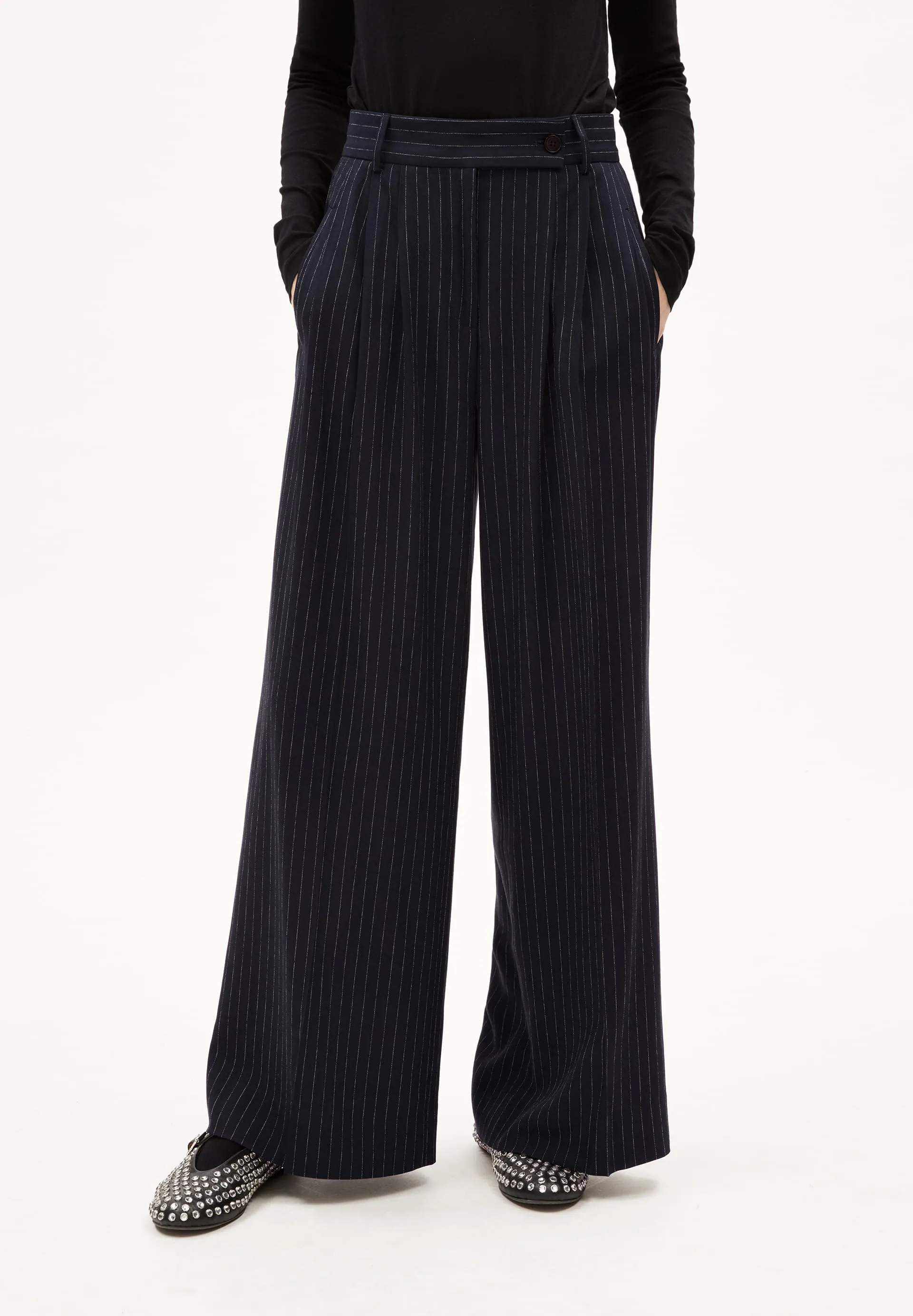 Kaayua Pinstripe Pants - Night Sky