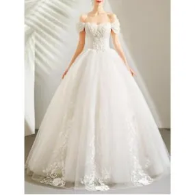 Ketty More Women Off Shoulder Ball Gown Pretty Wedding Dress-KMWDC5636