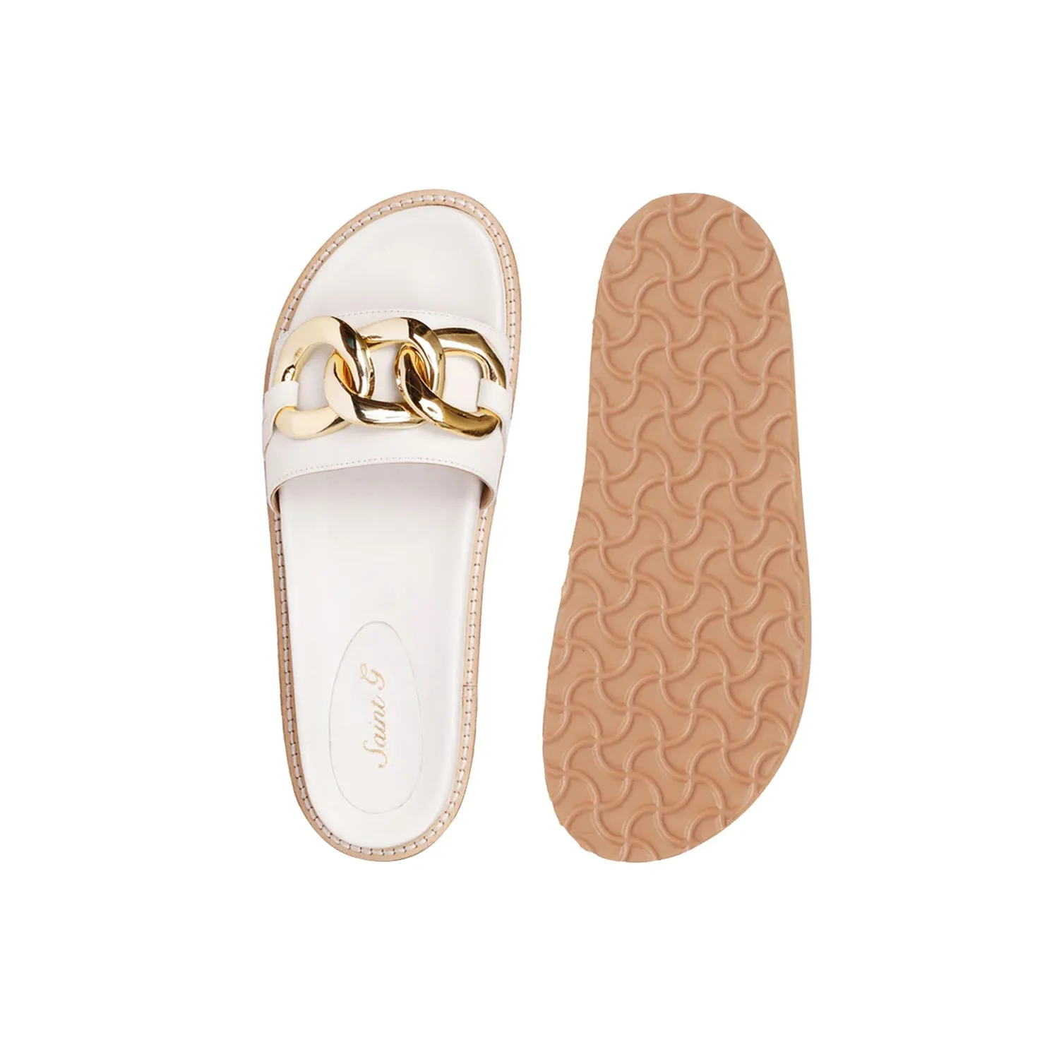 Kiera White Chain-Link Trim Slides