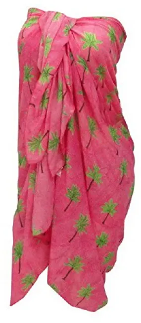 LA LEELA Soft Light Women Wrap Bathing Suit  Sarong Printed 72"X42" Pink_5514