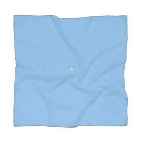 Light Blue Designer Poly Scarf, Solid Color Lightweight Fashion Accessories- Made in USA