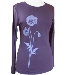 Long Sleeve - Purple Poppies by Uzura