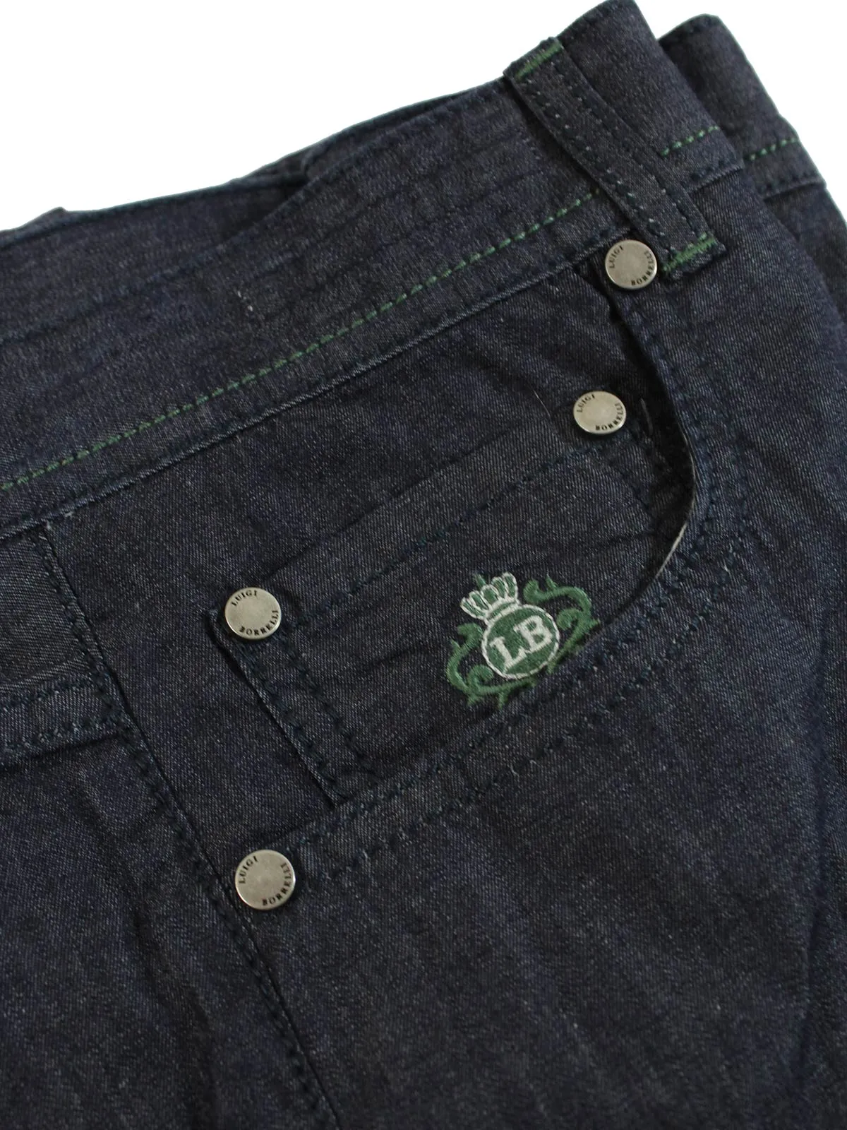 Luigi Borrelli Denim Pants Dark Blue Slim Fit 38 SALE