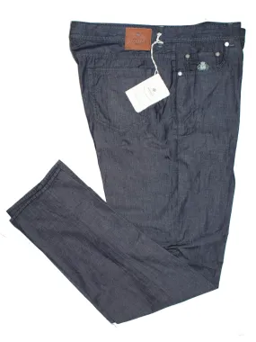 Luigi Borrelli Denim Pants Dark Blue Slim Fit 38 SALE