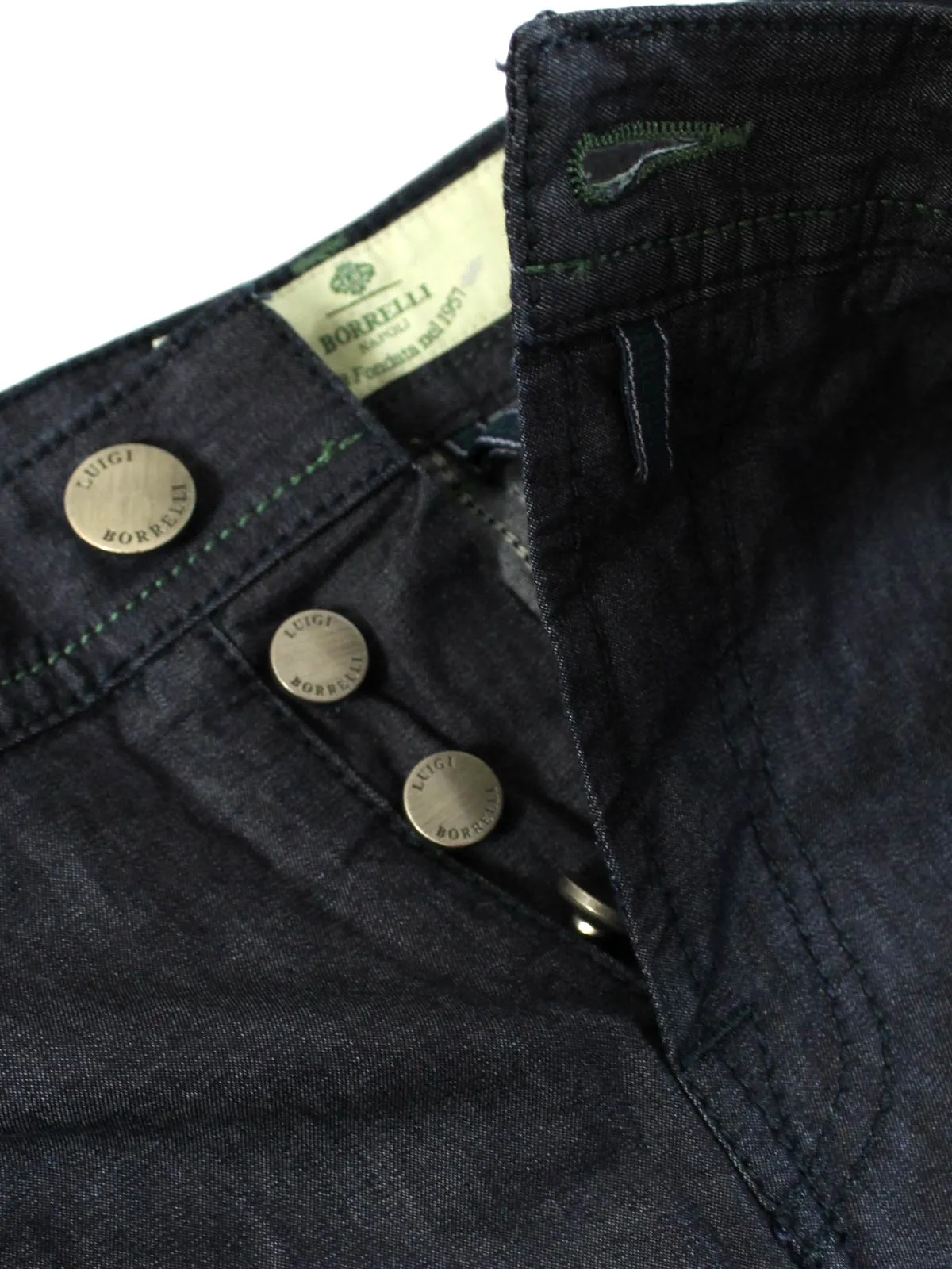 Luigi Borrelli Denim Pants Dark Blue Slim Fit 38 SALE