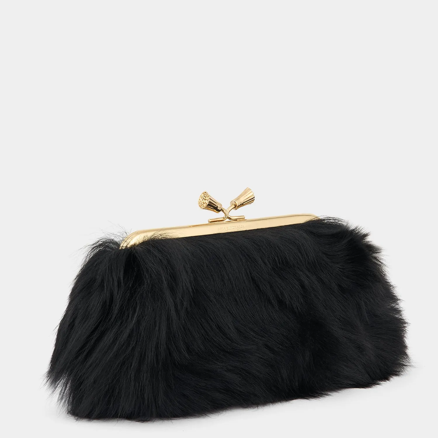 Maud Shearling Tassel Clutch