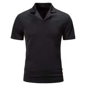 Men Turtleneck Slim Short Sleeves T-Shirt