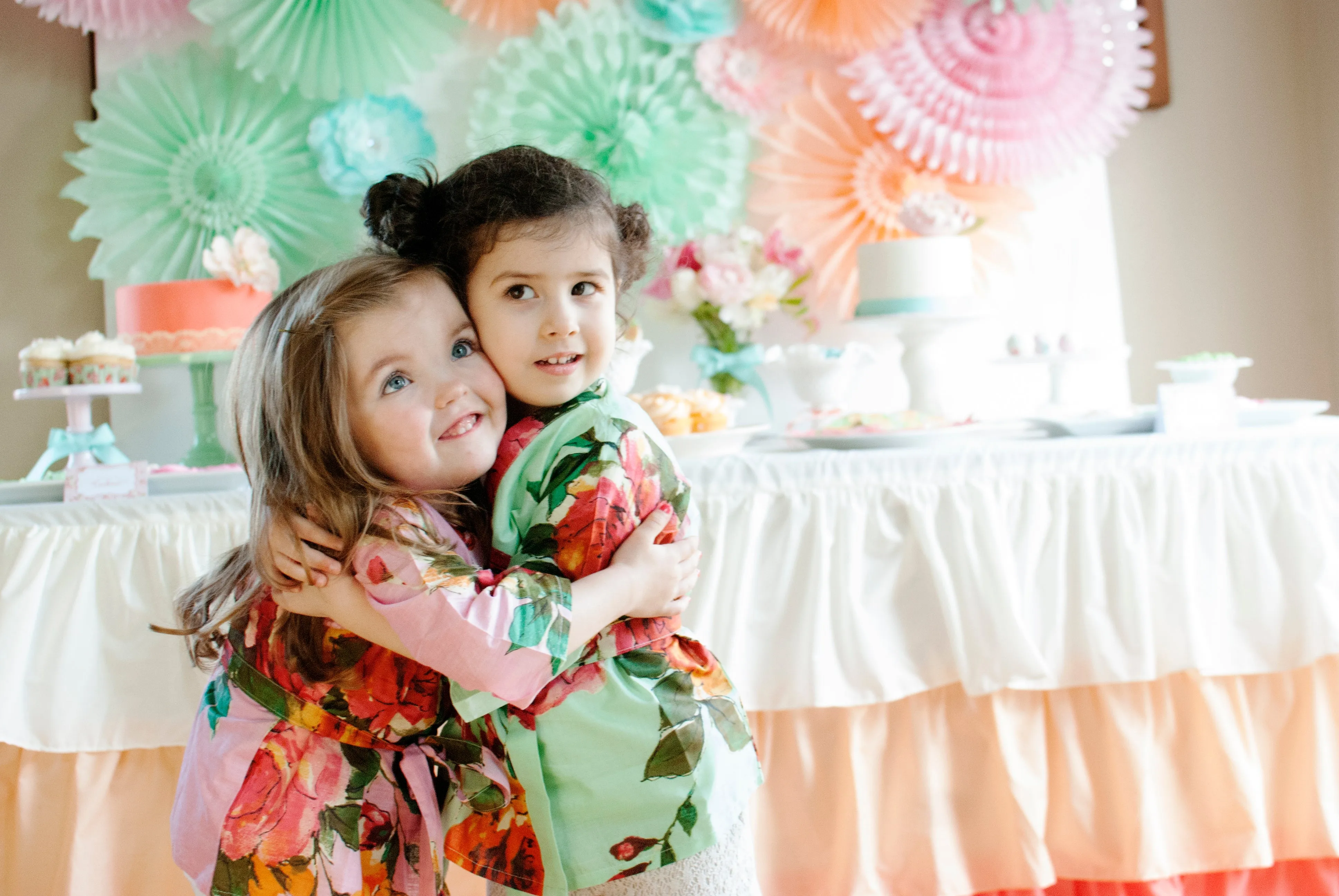 Mommy and Me Matching Dress 2 Piece Set Skirt and a kimono Top