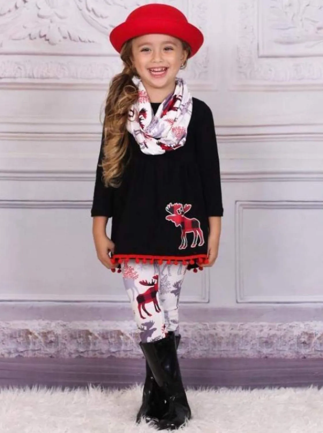 Moose Be Christmas Tunic, Scarf, And Legging Set