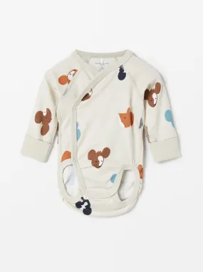 Mouse Print Wraparound Bodysuit