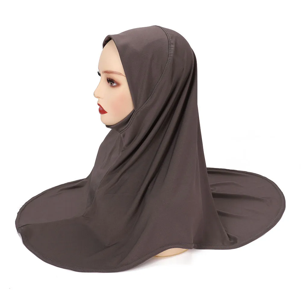 MSL352  Double layer round edge headscarf good base cap high elastic gauze scarf wholesale