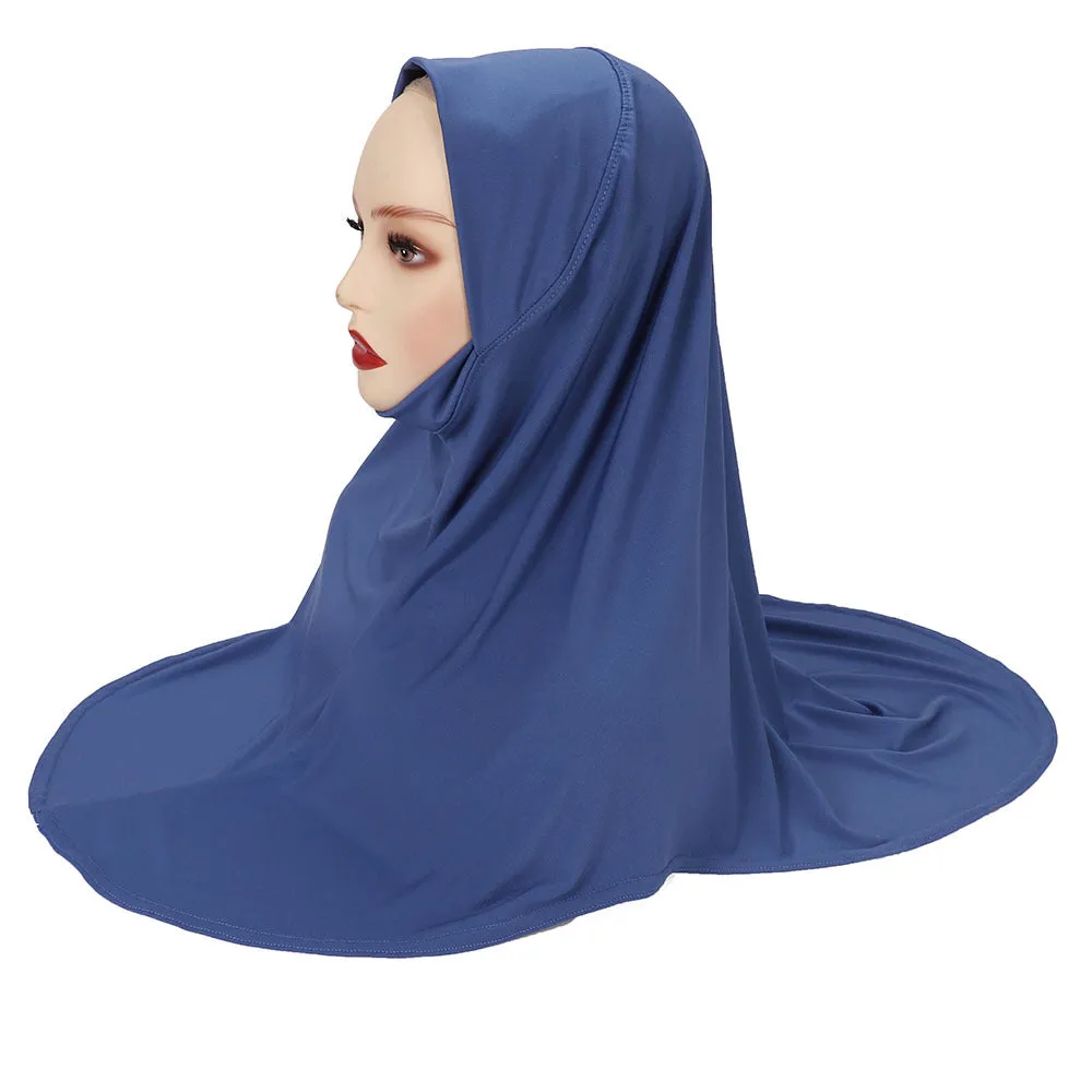 MSL352  Double layer round edge headscarf good base cap high elastic gauze scarf wholesale