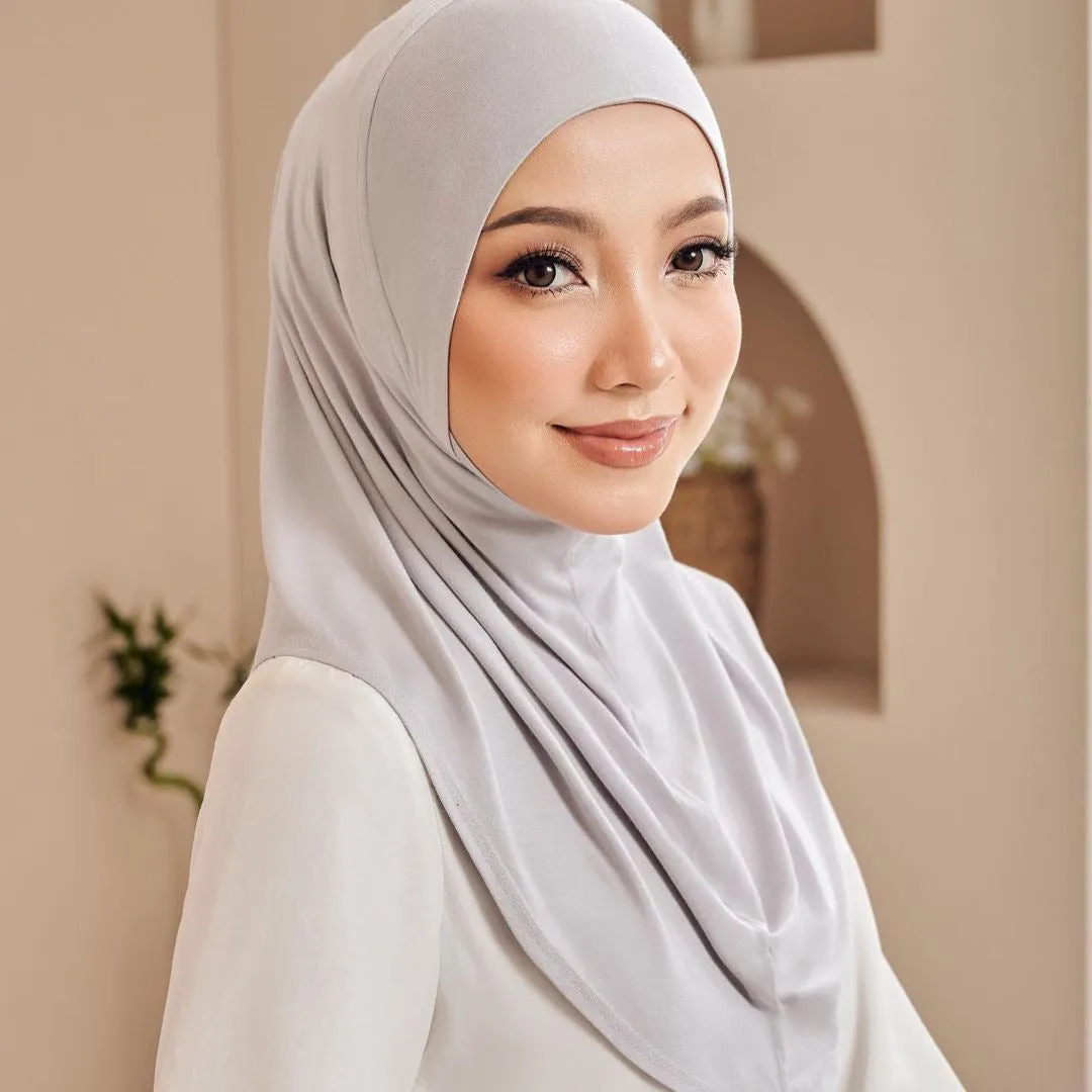 MSL352  Double layer round edge headscarf good base cap high elastic gauze scarf wholesale