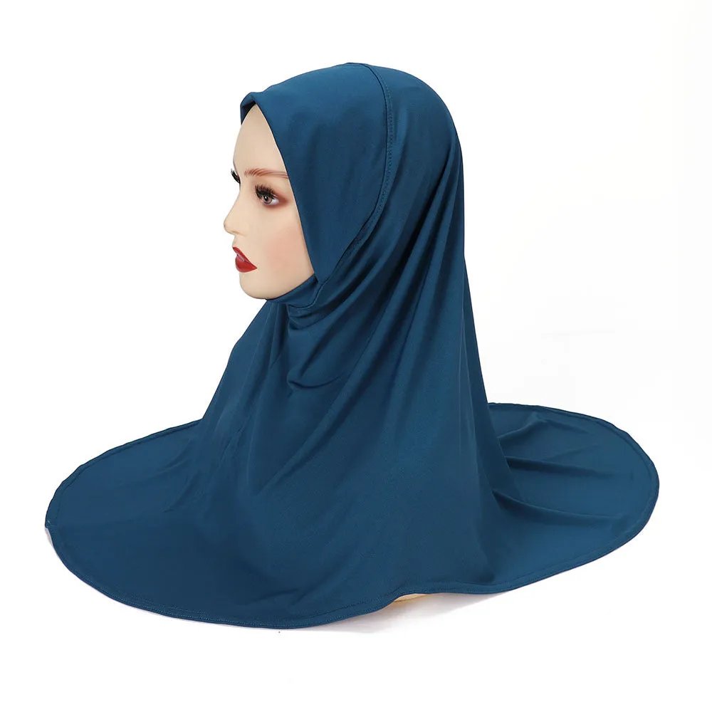 MSL352  Double layer round edge headscarf good base cap high elastic gauze scarf wholesale