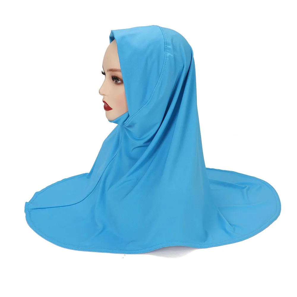 MSL352  Double layer round edge headscarf good base cap high elastic gauze scarf wholesale