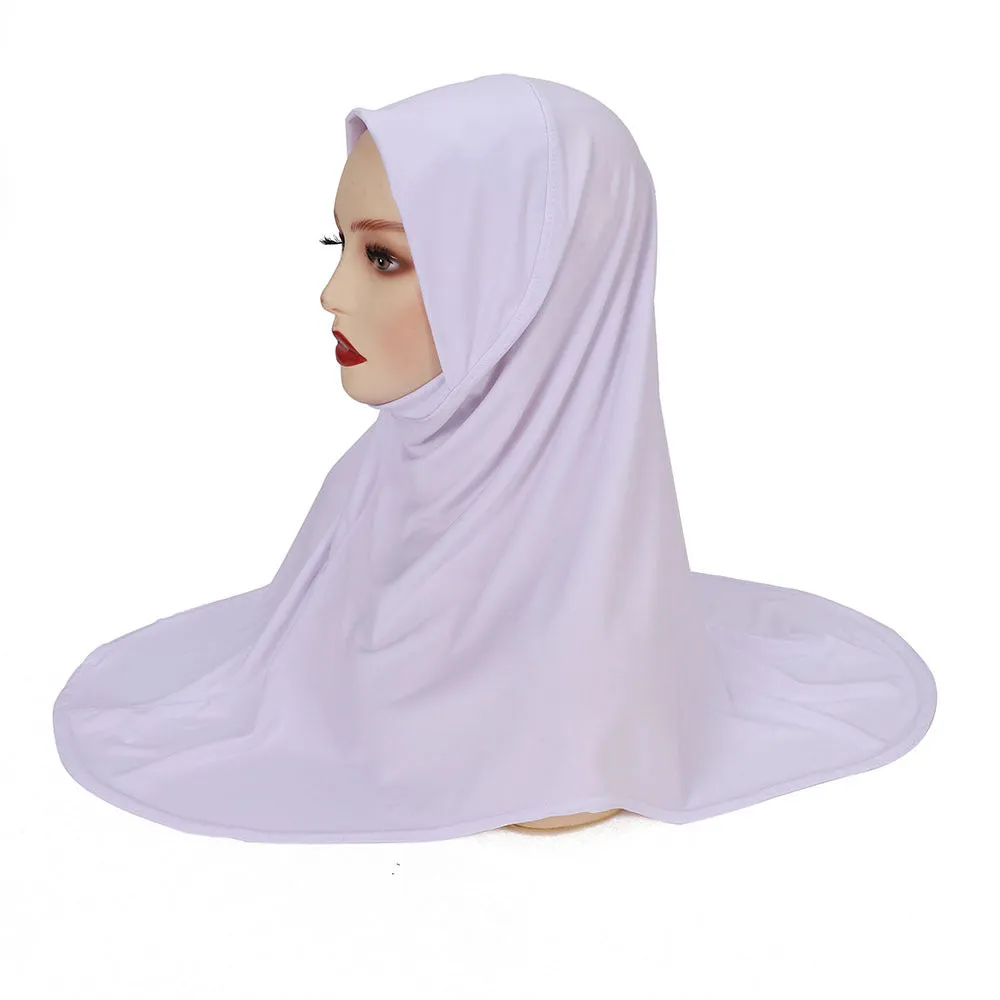 MSL352  Double layer round edge headscarf good base cap high elastic gauze scarf wholesale