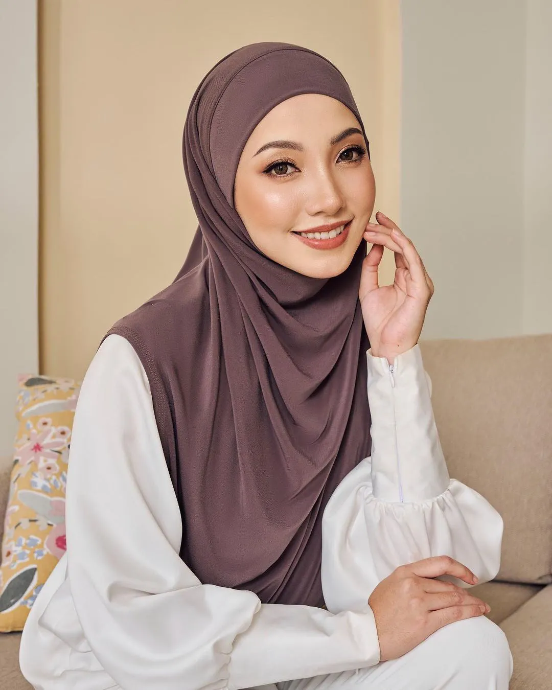 MSL352  Double layer round edge headscarf good base cap high elastic gauze scarf wholesale