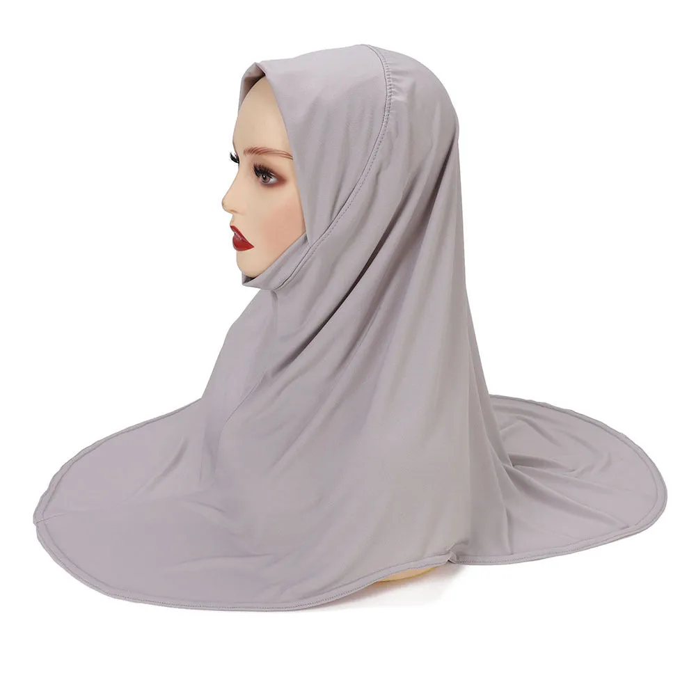 MSL352  Double layer round edge headscarf good base cap high elastic gauze scarf wholesale