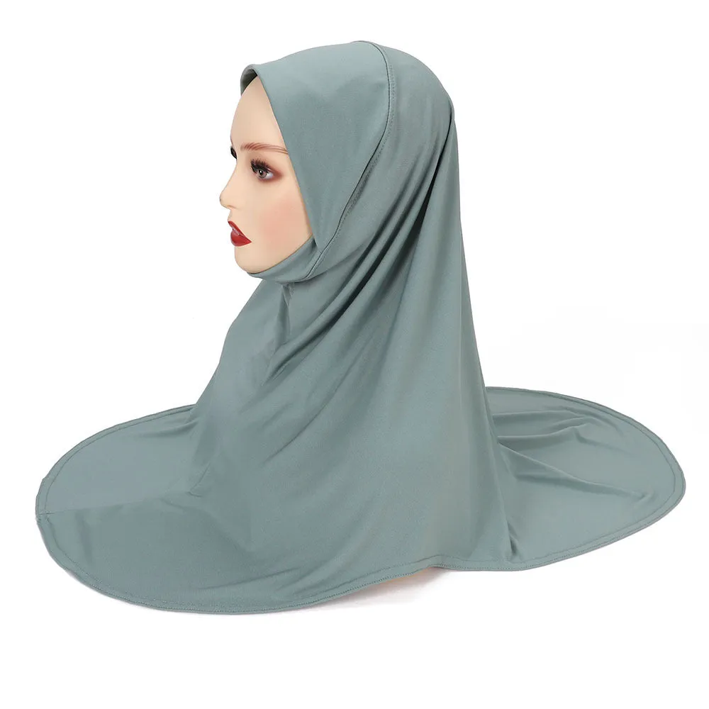 MSL352  Double layer round edge headscarf good base cap high elastic gauze scarf wholesale