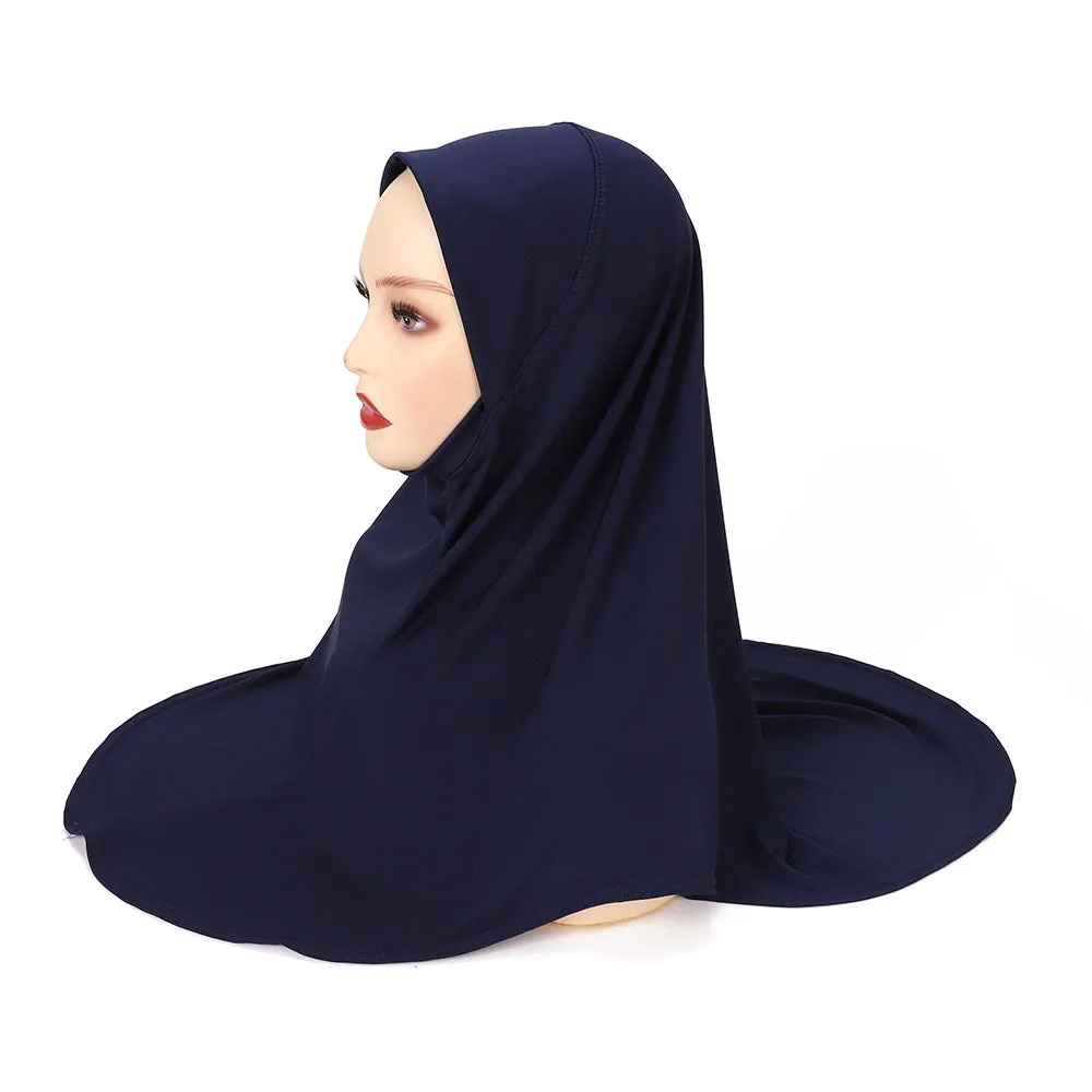 MSL352  Double layer round edge headscarf good base cap high elastic gauze scarf wholesale