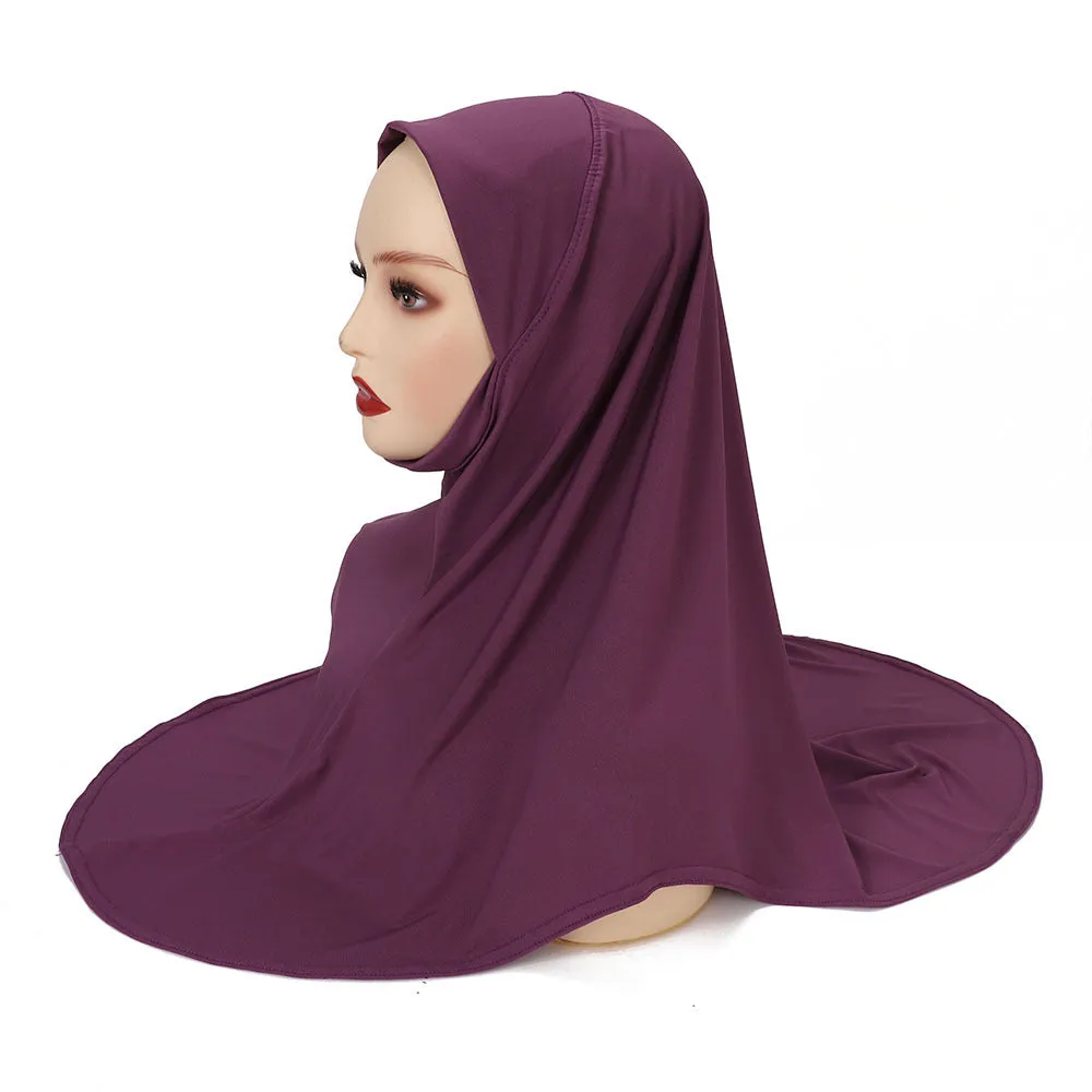 MSL352  Double layer round edge headscarf good base cap high elastic gauze scarf wholesale