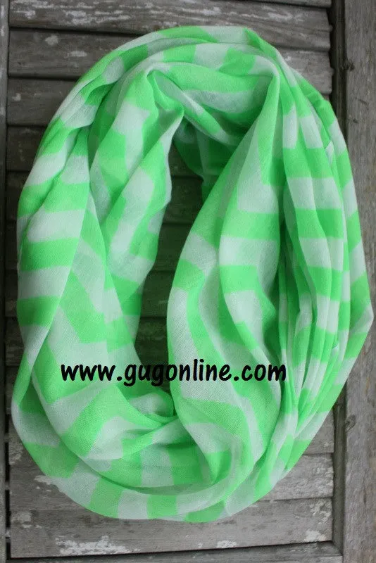 Neon Green Chevron Infinity Scarf