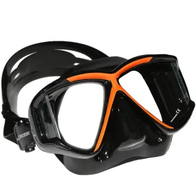 Open Box Cressi Panoramic 4 Window Dive Mask-Black / Orange