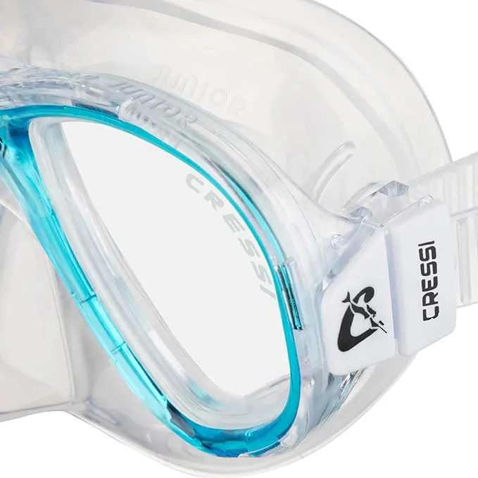 Open Box Cressi Perla Jr Scuba Dive Mask - Clear/Aquamarine