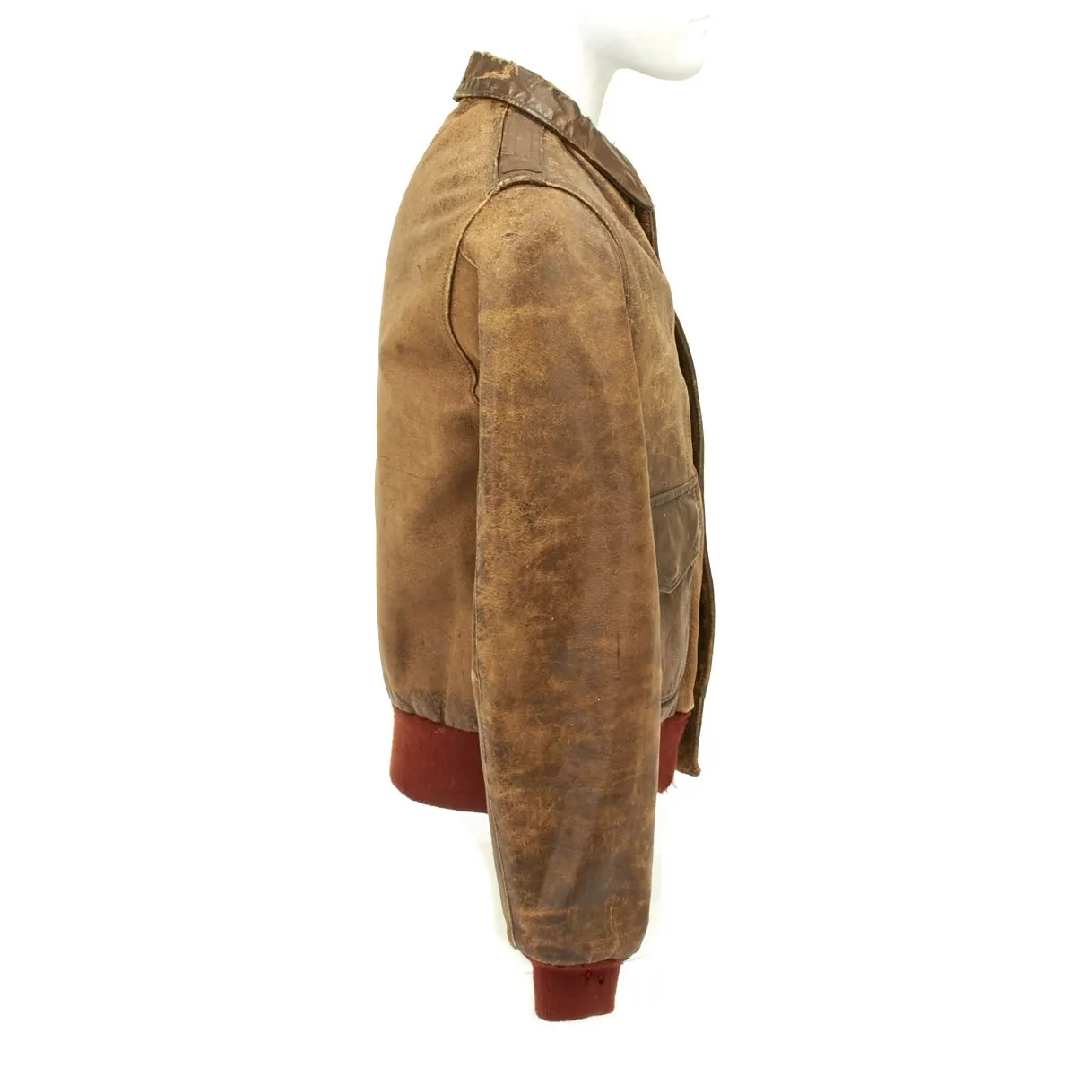 Original U.S. WWII Spitfire Pilot 307th Fighter Squadron Named A2 Leather Flight Jacket