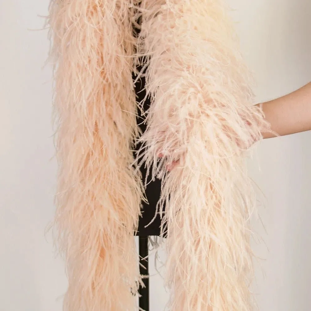 Ostrich Feathers Boa - 2m, 10 20 PLY Natural, Various Colors