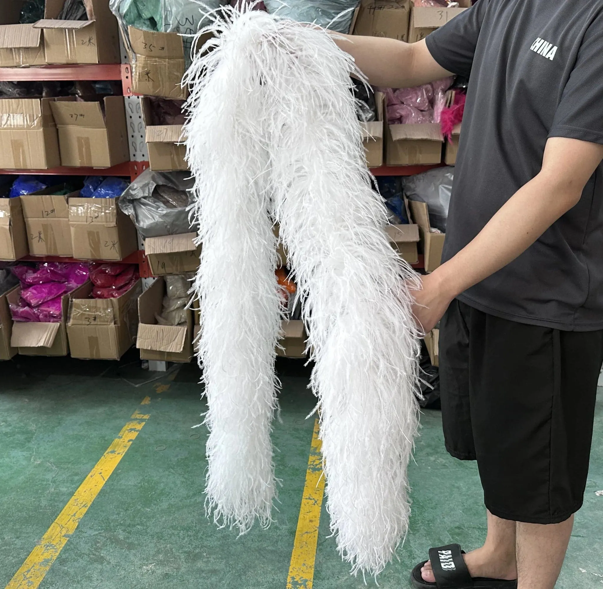 Ostrich Feathers Boa - 2m, 10 20 PLY Natural, Various Colors