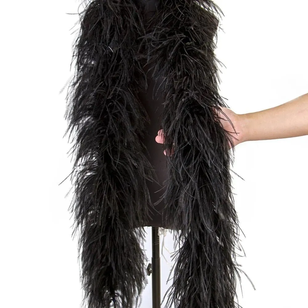 Ostrich Feathers Boa - 2m, 10 20 PLY Natural, Various Colors